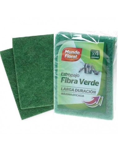 ESTROPAJO FIBRA VERDE MUNDO FLORAL