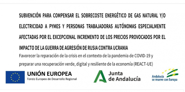 Ayuda de la Unión Europea con cargo al Programa Operativo FEDER de Andalucía 2014-2020